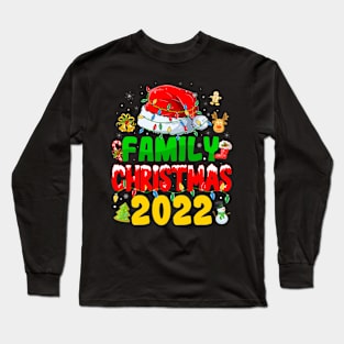 Family Christmas 2022 Matching Shirts Squad Santa Elf Funny Long Sleeve T-Shirt